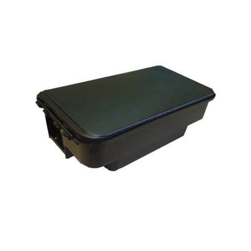 Poste d'appâtage rat noir sécurisé rigide avec clé pour blocs raticides.