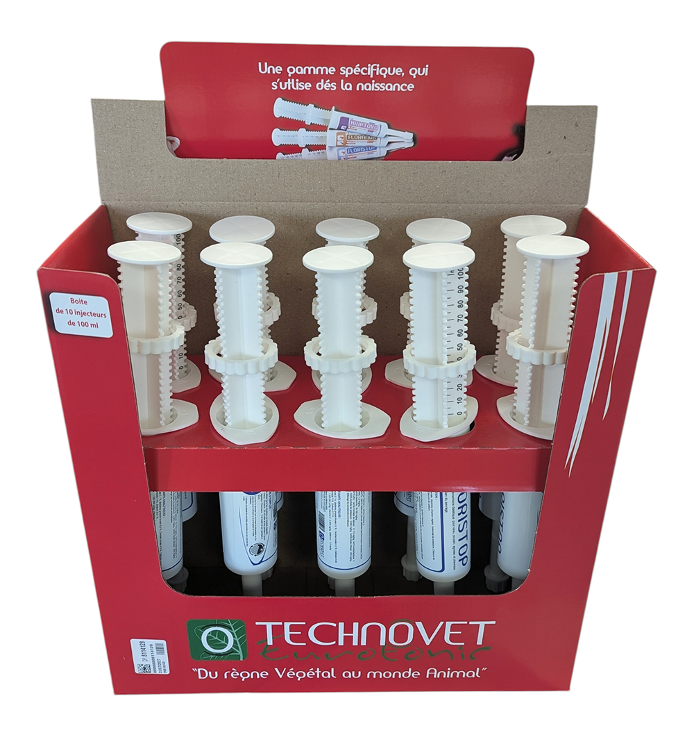 Floristop Seringue 10x100ml – pâte probiotique et antidiarrhéique pour bovins et veaux Savetis