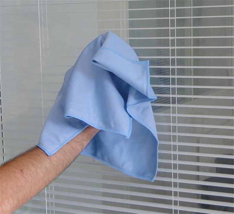 Lot de 5 microfibres vitres double face striée lisse 40x40cm nettoyage sans trace.