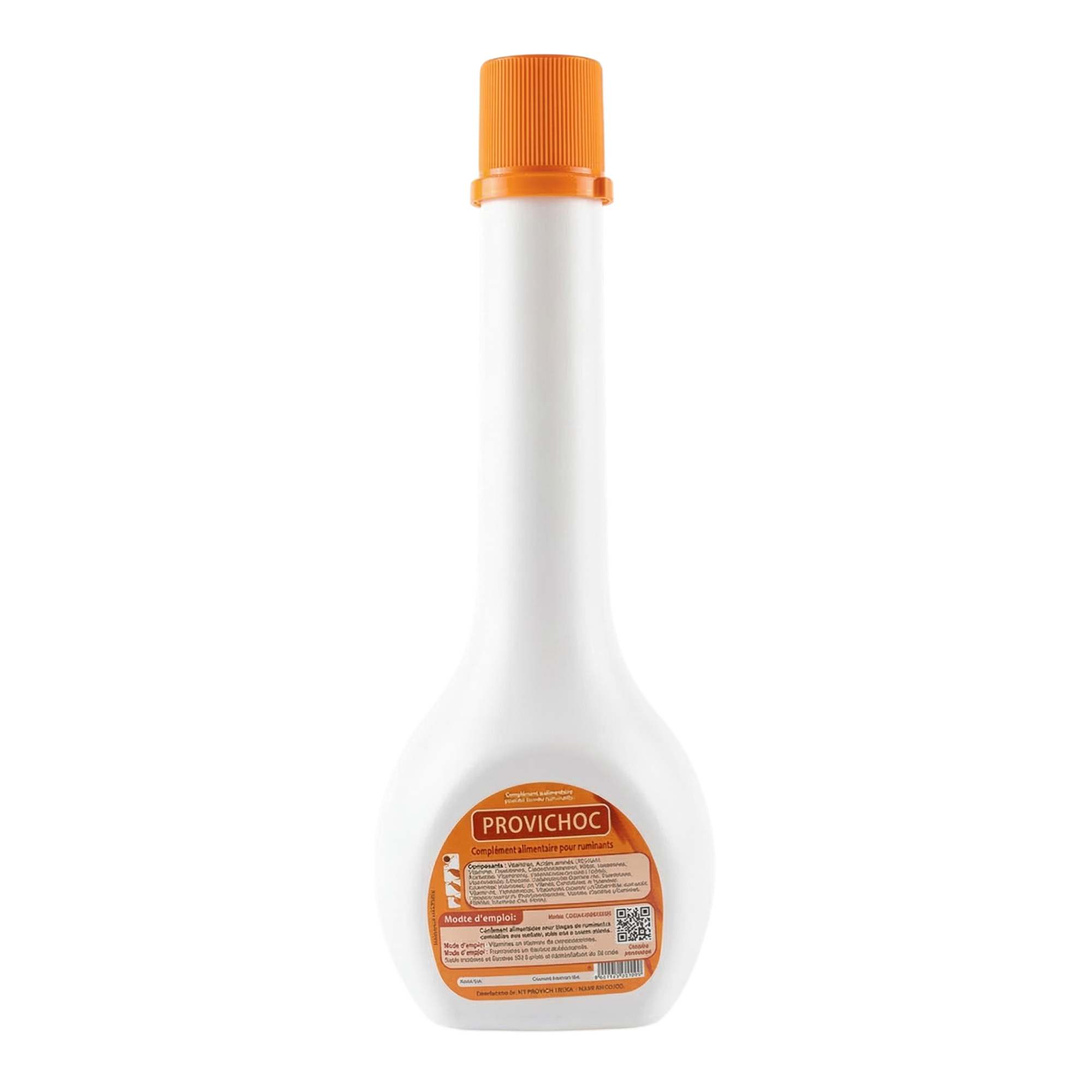 Flacon de 500 ml de PROVICHOC, supplément nutritionnel liquide énergétique et vitaminé pour ruminants.