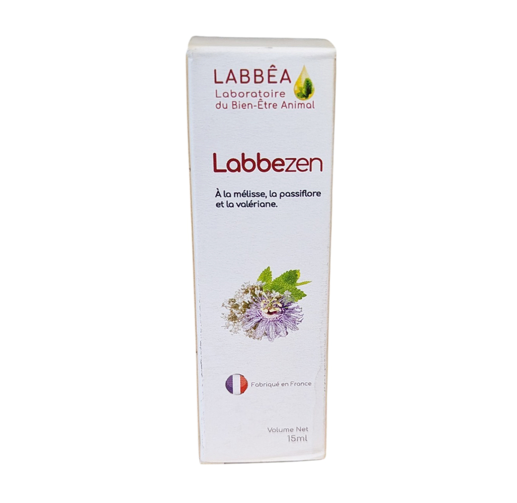 Flacon compte-gouttes Labbezen Labbêa 15ml - Complément anti-stress liquide pour chien chat et NAC
