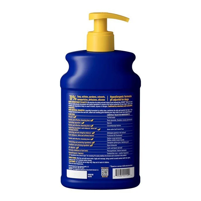 Flacon Douxo SPA Après-Shampoing Hydratant 250 ml avec pompe, soin nourrissant et apaisant pour chien et chat à base d’avoine naturelle.