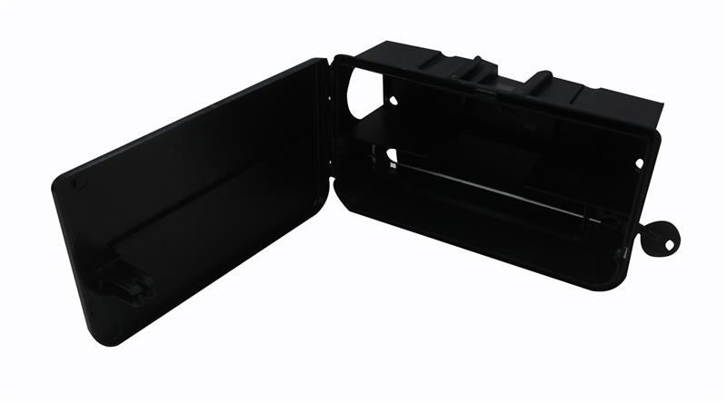 Poste d'appâtage rat noir sécurisé rigide avec clé pour blocs raticides.