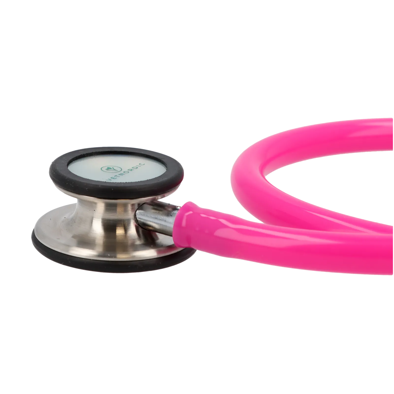 Stéthoscope vétérinaire rose VETNORDIC double pavillon haute précision.