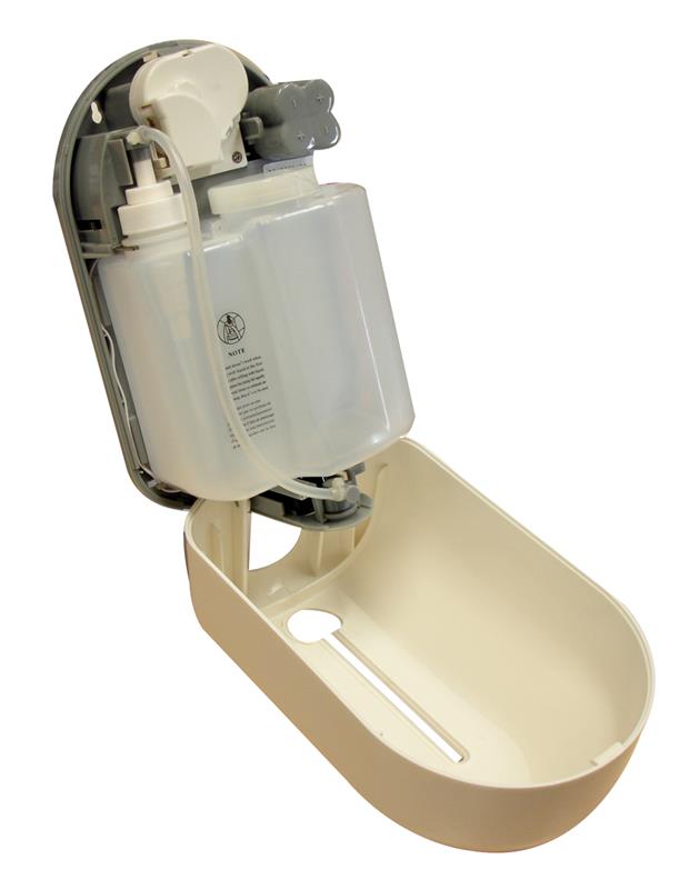 Distributeur automatique de savon sans contact 1100 ml blanc voyant translucide.