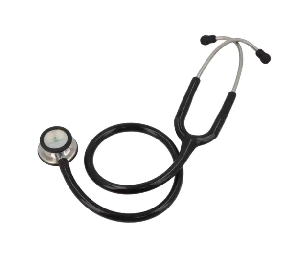 Stéthoscope vétérinaire noir VETNORDIC double pavillon haute performance.