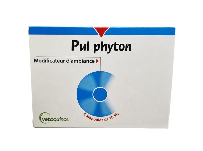 Boîte de 5 ampoules Pul phyton Vetoquinol, modificateur d'ambiance respiratoire pour chiens et chats.