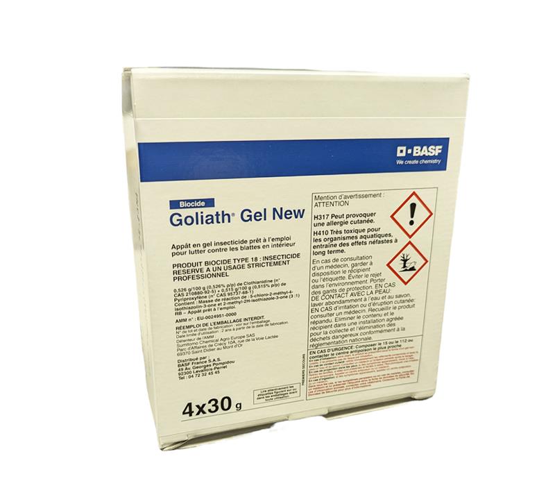 Tube de 35g de Goliath Gel New de BASF, solution professionnelle ultra-puissante contre les blattes et cafards.