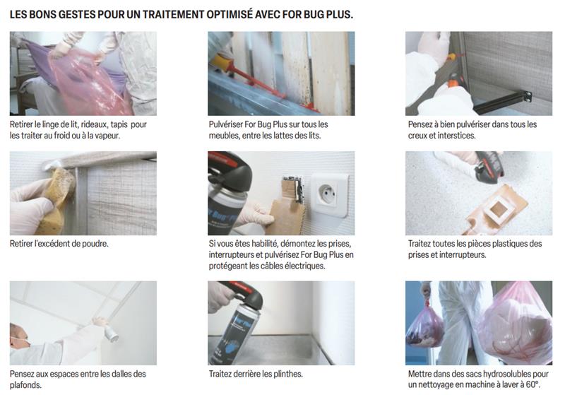 Aérosol For Bug Plus Edialux 500ml contre punaises de lit dioxyde de silicium.
