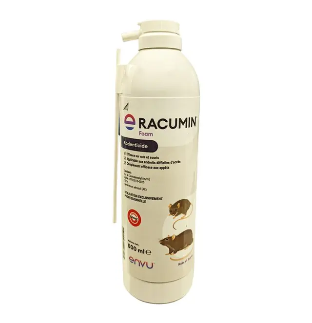 Aérosol Racumin Foam 500 ml – mousse rodenticide professionnelle rats et souris