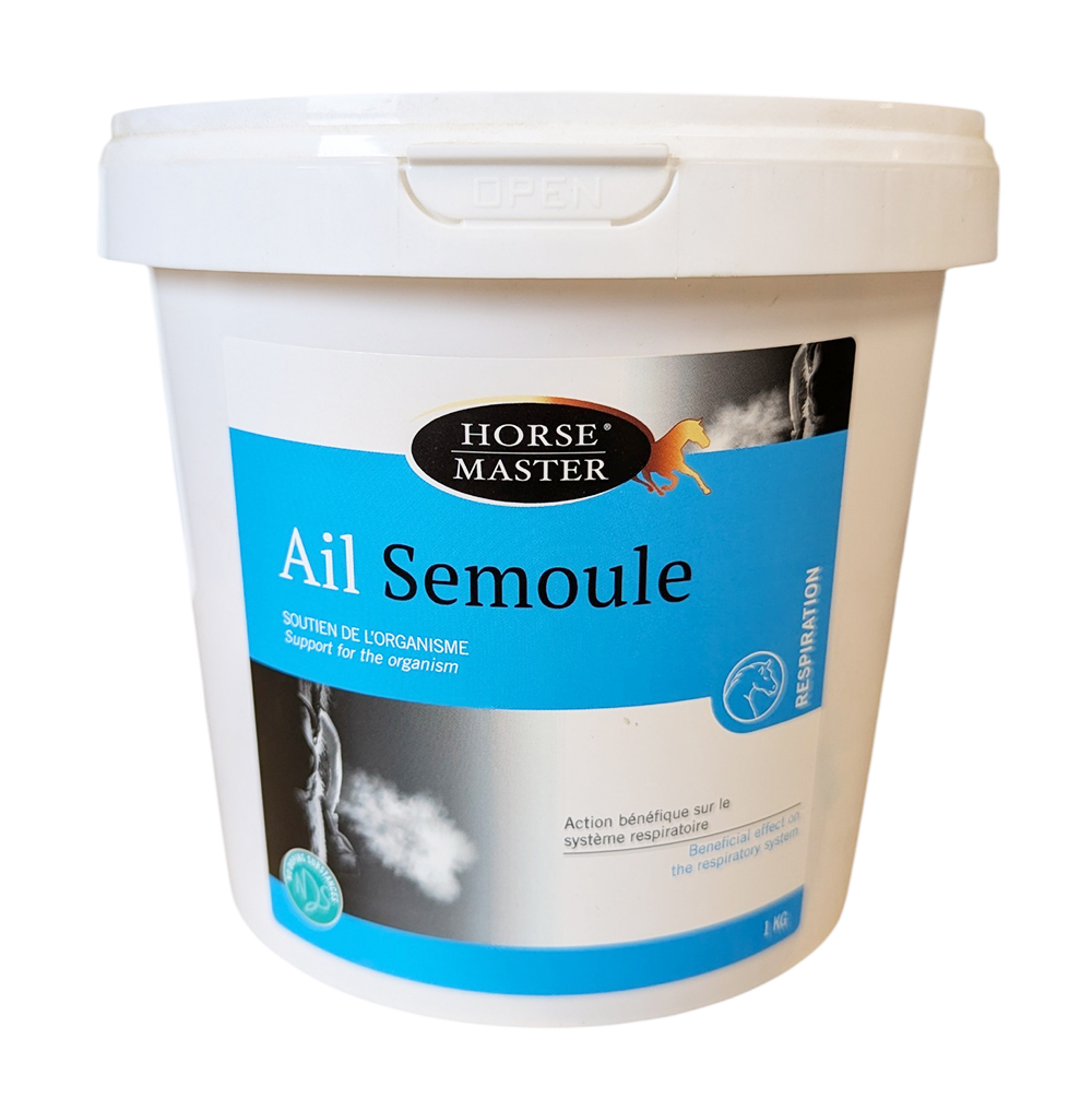 Seau Ail Semoule 1kg Horse Master complément cheval respiration mouches.