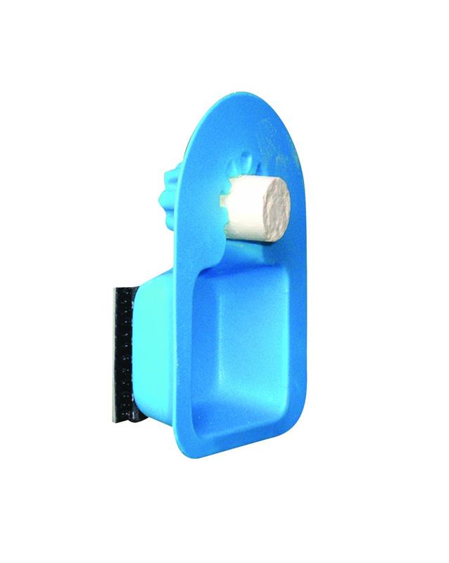 Diffuseur bleu Exosex SPTab pour auto-confusion des mites alimentaires en industrie agroalimentaire.