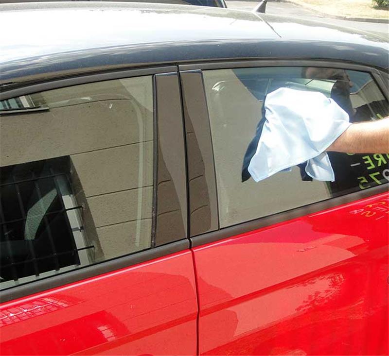 Lot de 5 microfibres vitres double face striée lisse 40x40cm nettoyage sans trace.