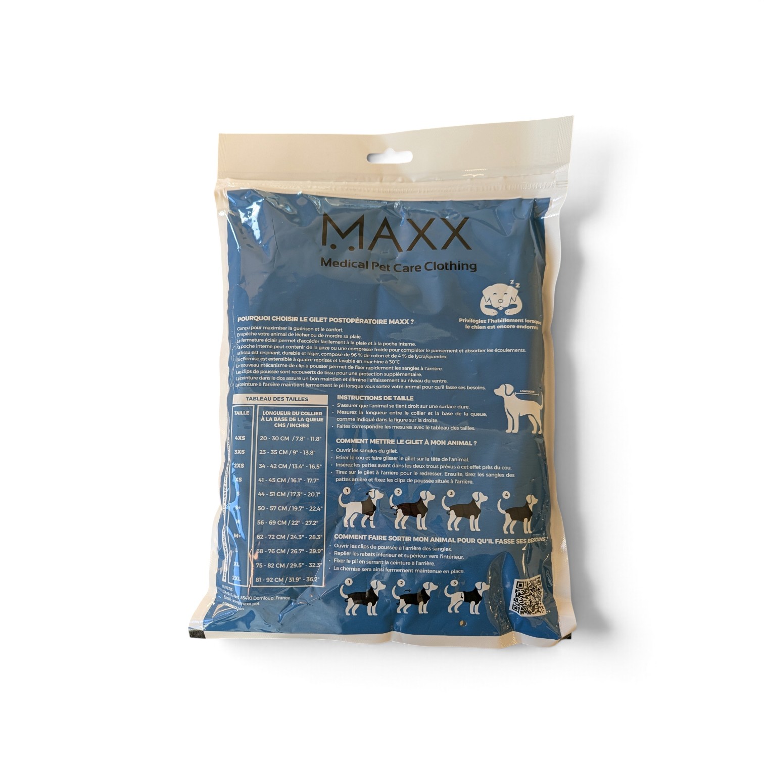 Gilet de protection Dog Shirt taille XL bleu paon sur grand chien (type Berger Allemand), protection post-opératoire.