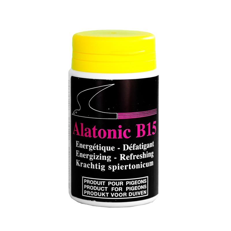 Boîte de 50 comprimés Alatonic B15 Laboratoires Moureau, énergétique et défatigant pour pigeons.