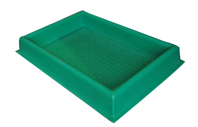 Pédiluve rigide vert 80x50cm hauteur 11cm fond antidérapant lestable béton.