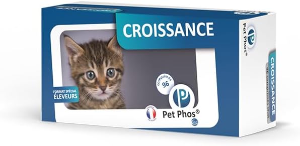 Boîte Pet Phos Croissance Chat 96 comprimés complément calcium taurine économique