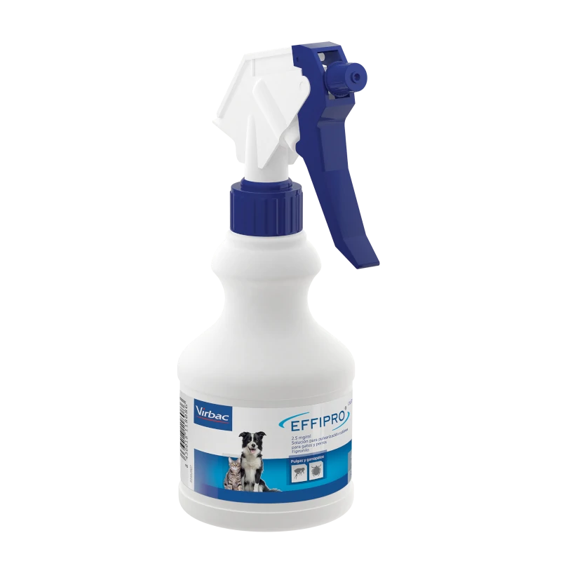 Effipro Spray 250 ml Virbac – spray antiparasitaire à base de fipronil pour chiens et chats, action rapide contre puces et tiques.