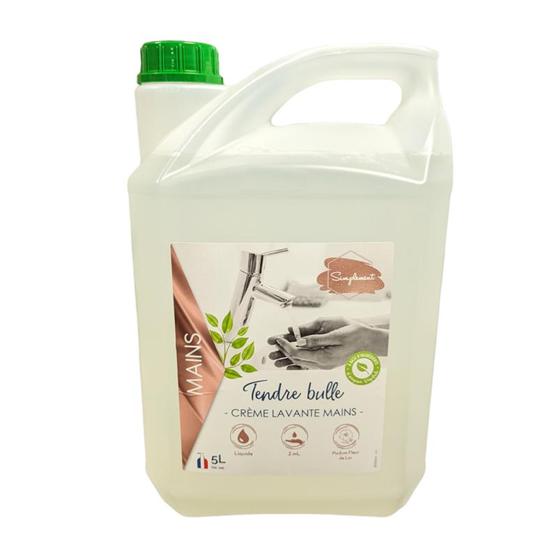 Bidon 5L crème lavante mains écologique Tendre Bulle.