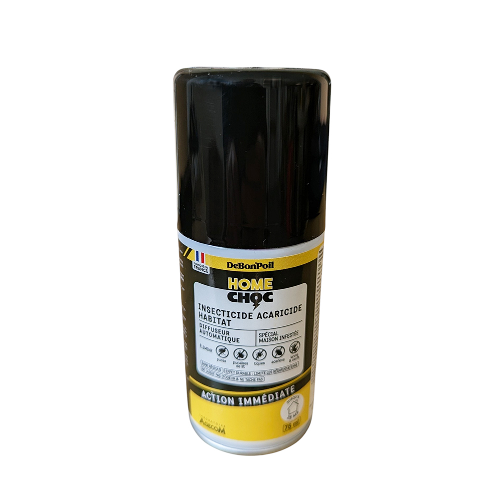 Aérosol unidose Home Choc Fogger 75 ml, diffuseur automatique insecticide pour puces, tiques et acariens, efficace jusqu'à 25 m².