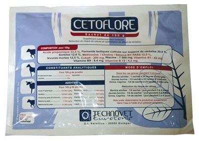 Cetoflore 24x100g – complément nutritionnel pour ruminants, soutien digestif et métabolique bovins ovins caprins