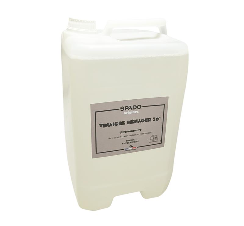 Bidon 10L Vinaigre Ménager ultra-concentré 20° Spado Origines certifié Écocert.
