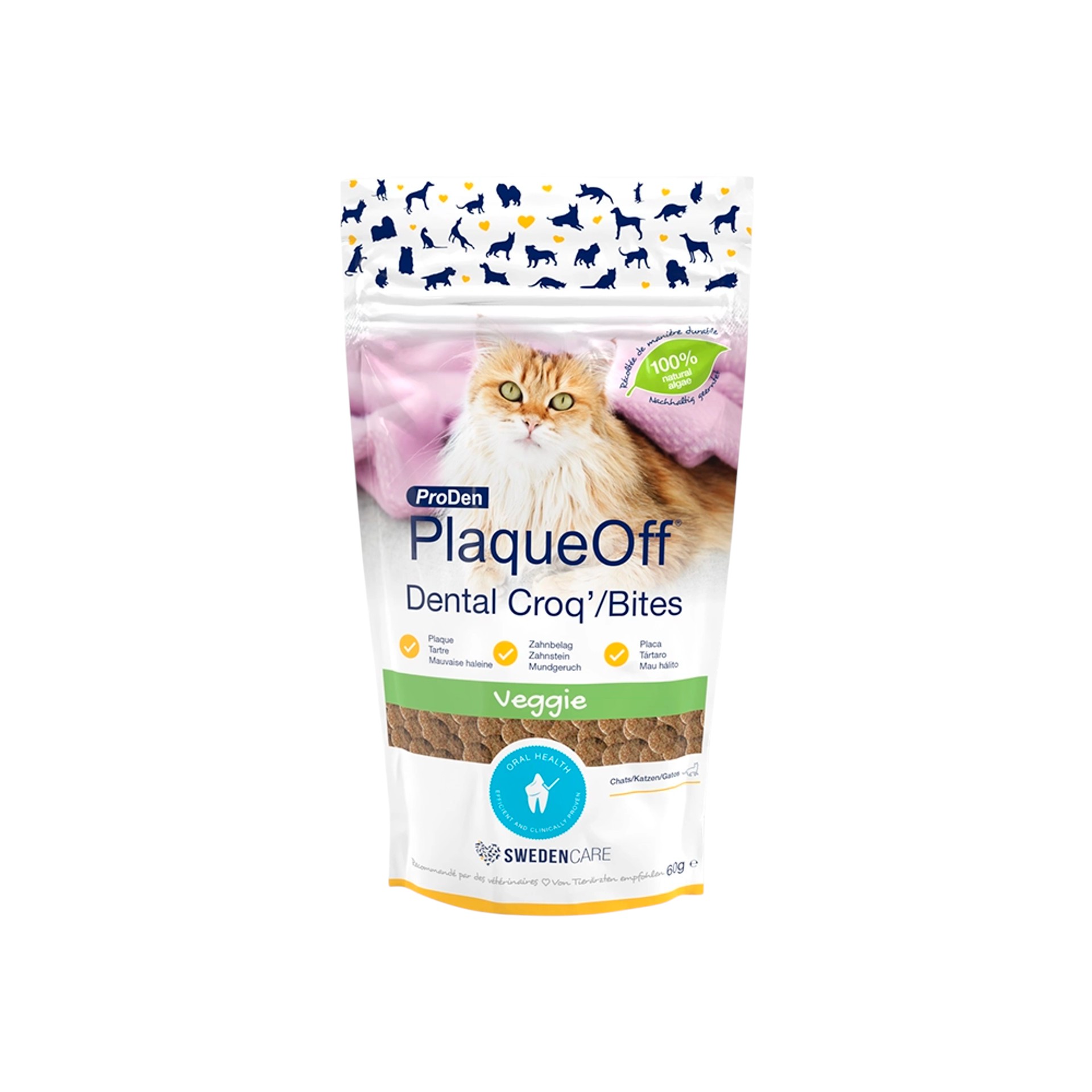 ProDen PlaqueOff chat veggie 60g friandises dentaires anti-plaque et anti-tartre