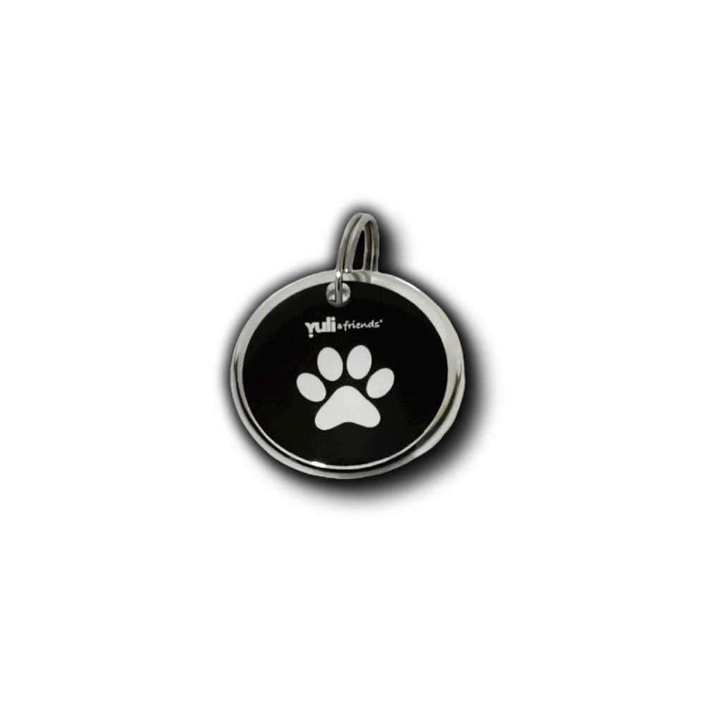 Médaille connectée Yuli noire QR Code et NFC identification chien chat sans abonnement