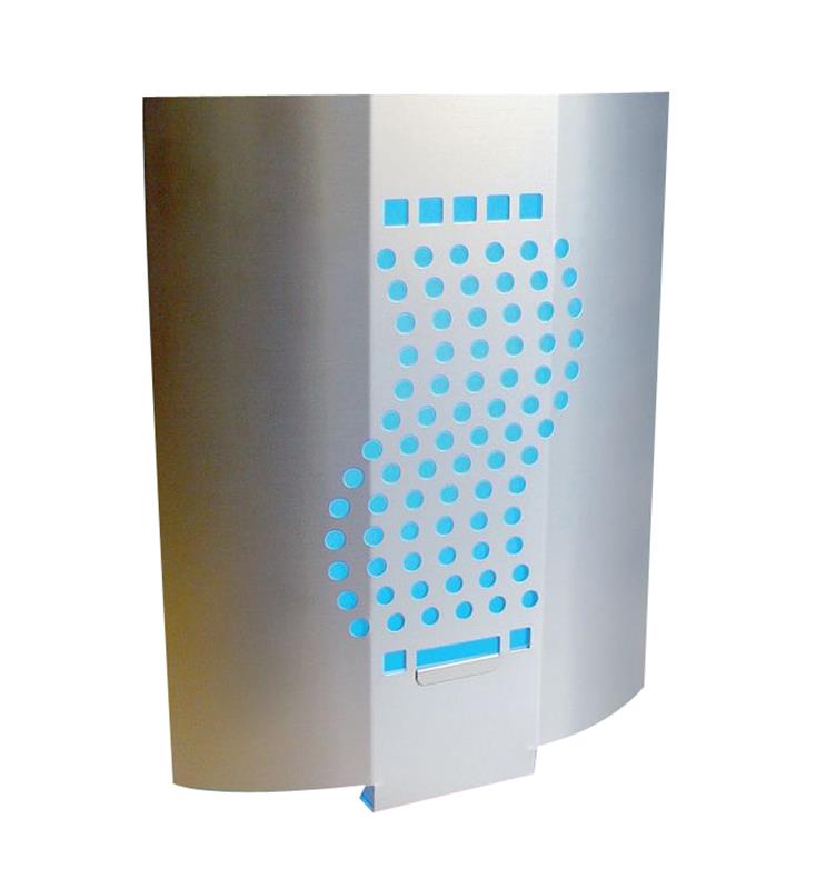Désinsectiseur professionnel en aluminium gris avec lampe UV 20W et plaque de glue à phéromones.