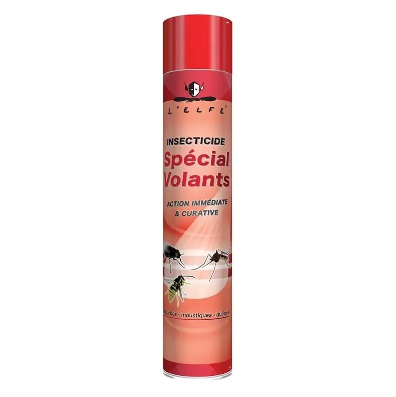 Aérosol 750 ml Insecticide Spécial Volants L'ELFE effet choc et léthal contre mouches et guêpes.