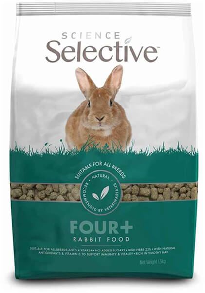Sac élevage de 10 kg d'extrudés Supreme Science Selective Lapin 4+ ans avec visuel de lapin fauve.