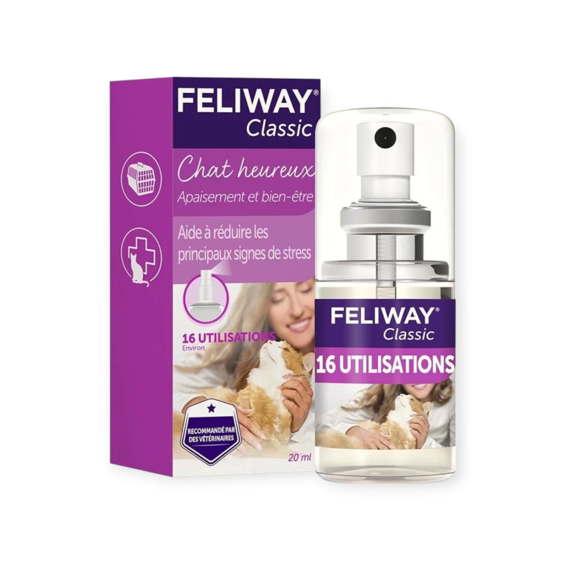 Feliway Classic Spray 20 ml – spray anti-stress pour chats (16 utilisations).