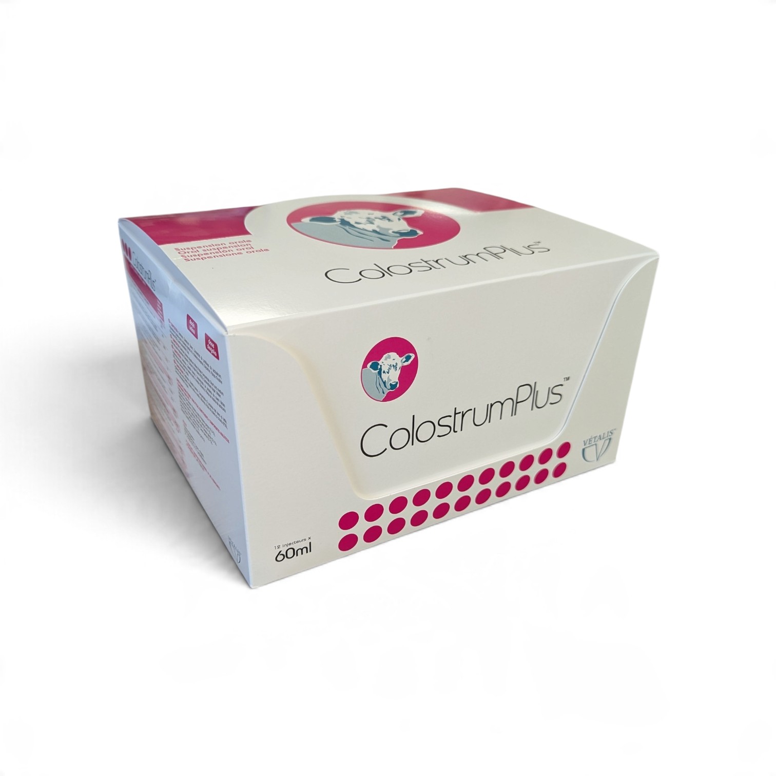 Colostrum Plus Pâte 12 x 60 ml – complément colostral riche en immunoglobulines pour renforcer l’immunité du veau nouveau-né.