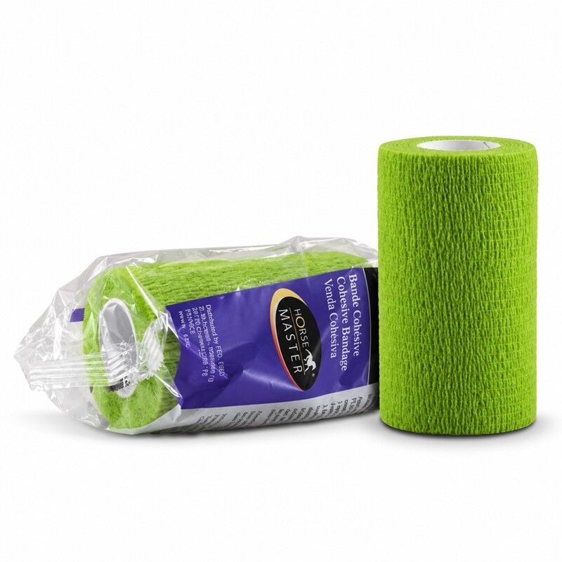 Lot de 18 bandes cohésives Flex'On vert citron 10 cm x 4,5 m pour pansements et contention du cheval