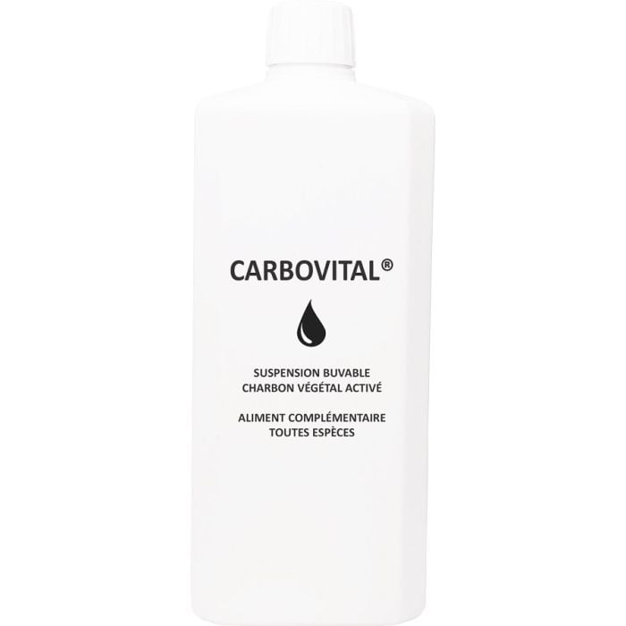 Carbovital 1 L – suspension buvable au charbon végétal activé pour toutes espèces animales, format élevage.