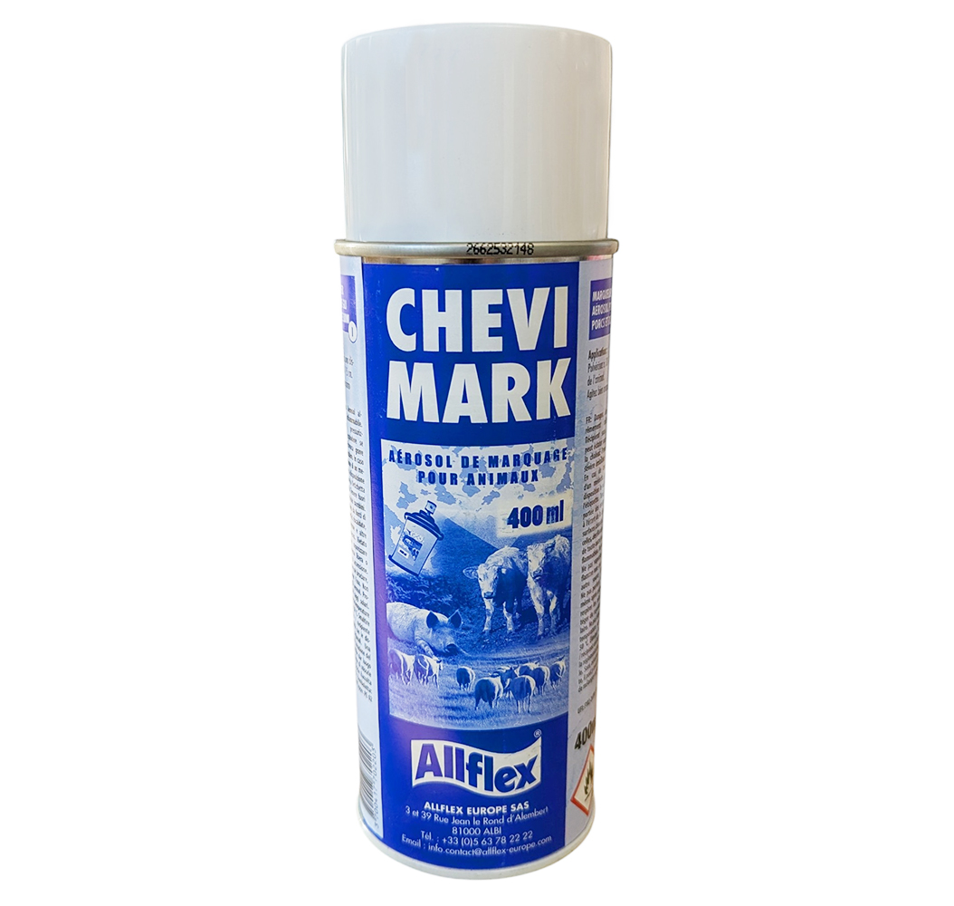 Bombe de marquage bleu CHEVIMARK 400ml Chevillot pour bovins porcs et ovins
