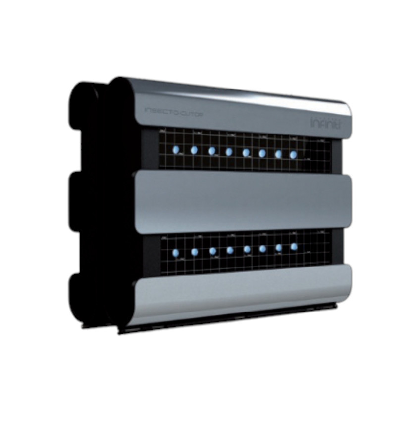 Désinsectiseur LED professionnel INFINITI à 4 sources UV LED haute puissance et plaque de glu.