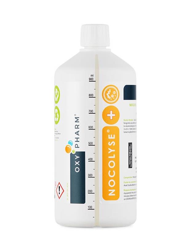 Bidon 5L Nocolyse+ Neutre Oxy’Pharm, désinfectant à 12% peroxyde d'hydrogène pour bio-désinfection.