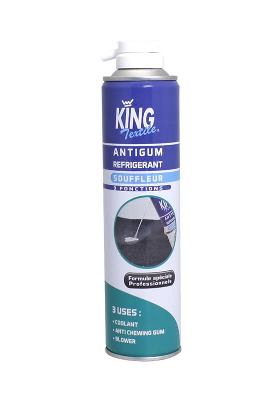 Aérosol 400ml ANTIGUM King réfrigérant et anti-chewing-gum pour textiles et mécanique.