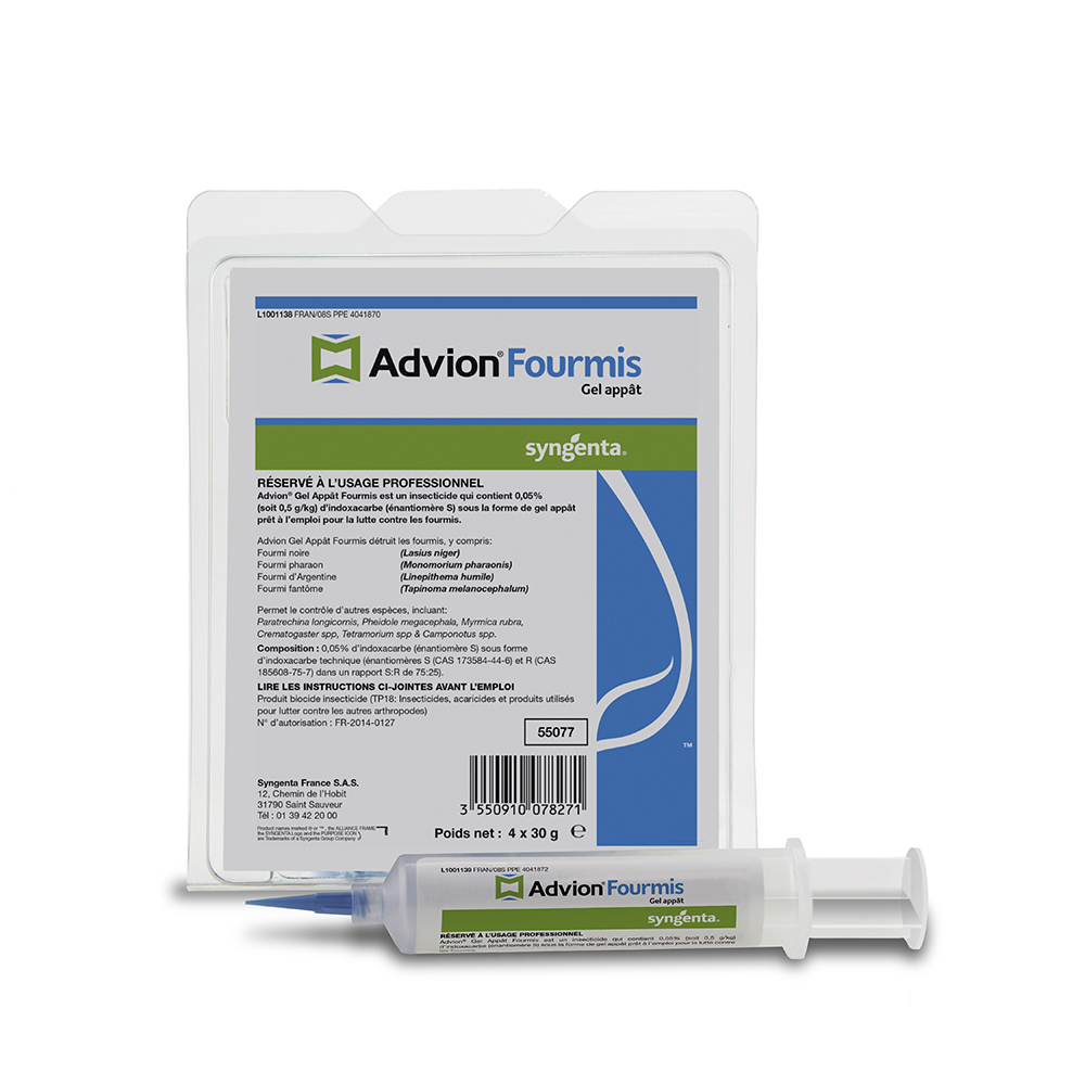 Seringue Advion Gel Fourmis 30g Syngenta élimination colonie par trophallaxie.
