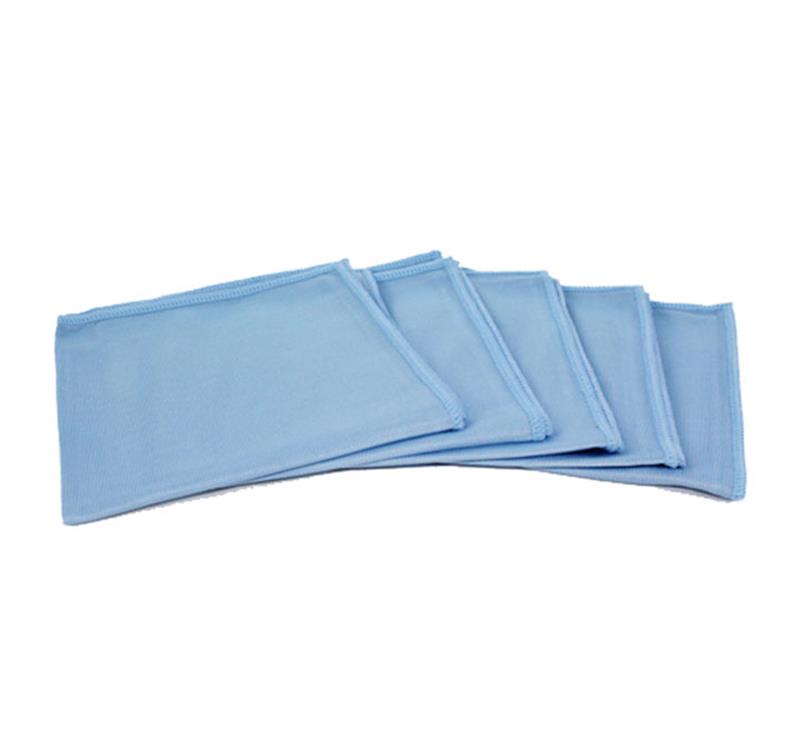 Lot de 5 microfibres vitres double face striée lisse 40x40cm nettoyage sans trace.
