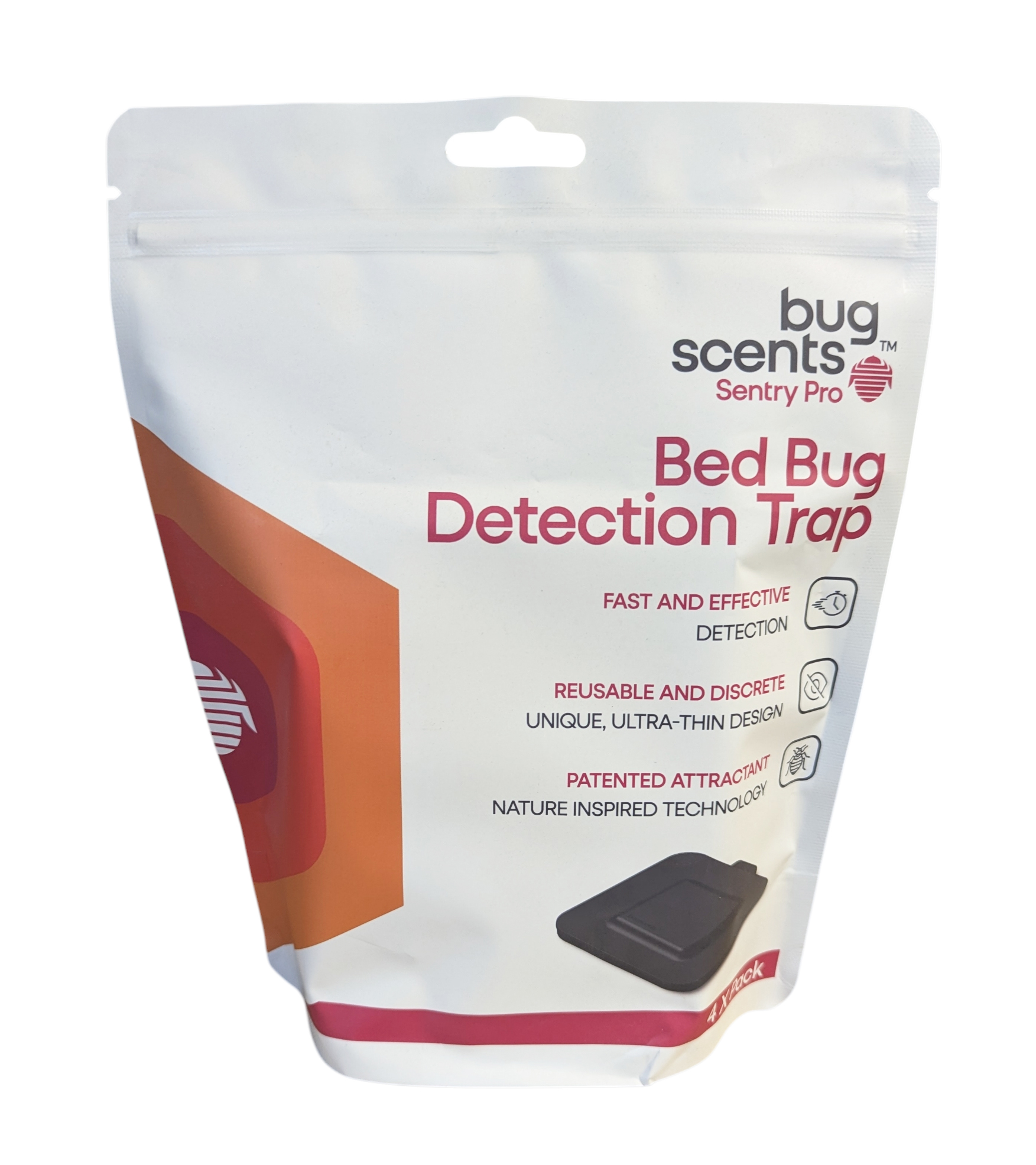 Pack de 4 pièges de détection BugScents Sentry Pro pour punaises de lit avec leurre 3 mois.