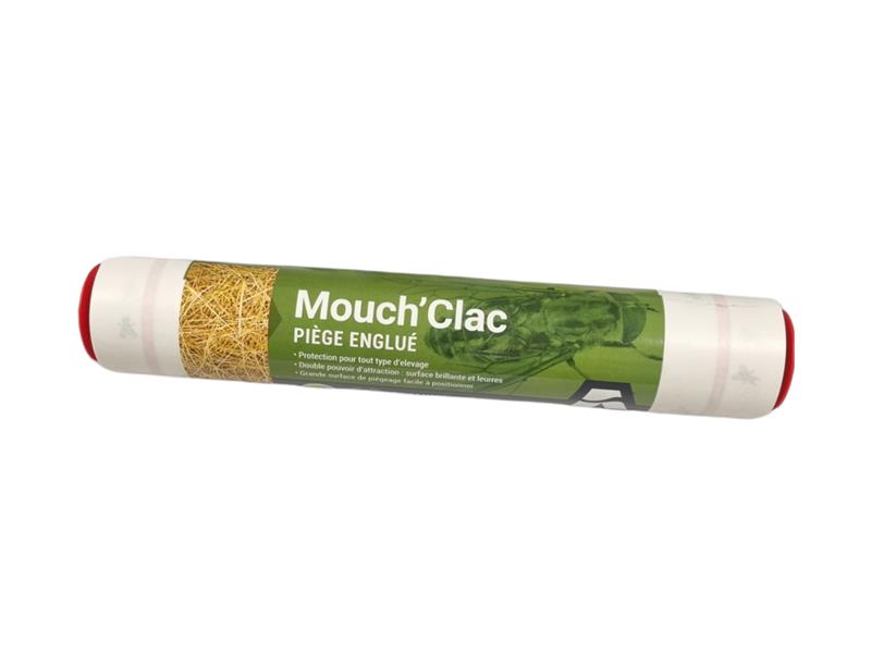 Rouleau dévidoir 10m Mouch'Clac Armosa piège englué professionnel pour mouches en élevage.