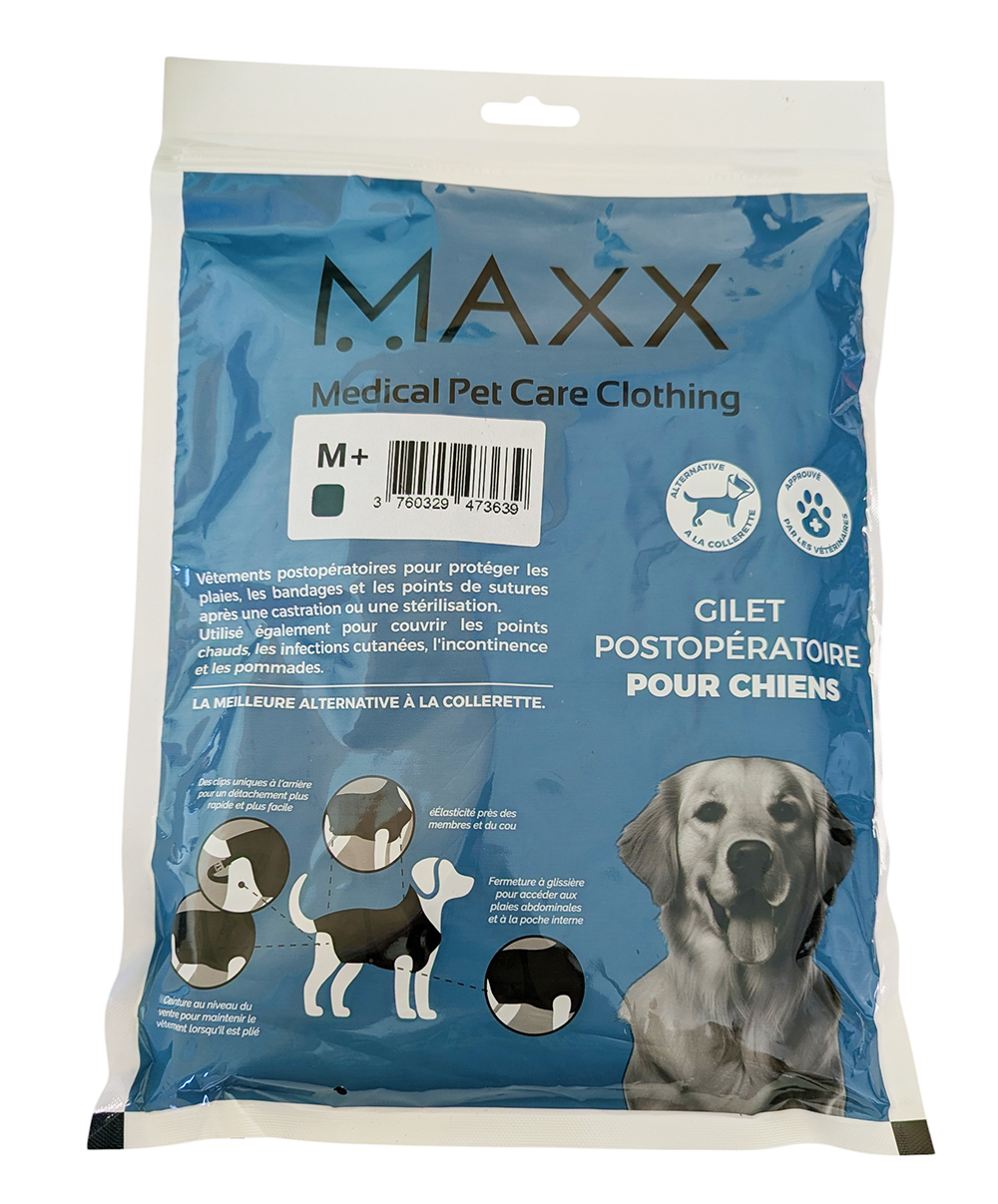 Gilet de protection Dog Shirt taille M+ bleu paon sur chien robuste