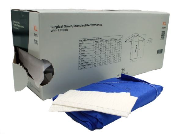 Boîte de 10 blouses chirurgicales Vetnordic taille XL grand gabarit stériles hydrofuges vétérinaire