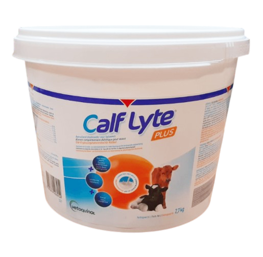 Seau Calf Lyte Plus Vetoquinol 2,7kg - Poudre électrolytes pour veau avec diarrhée.