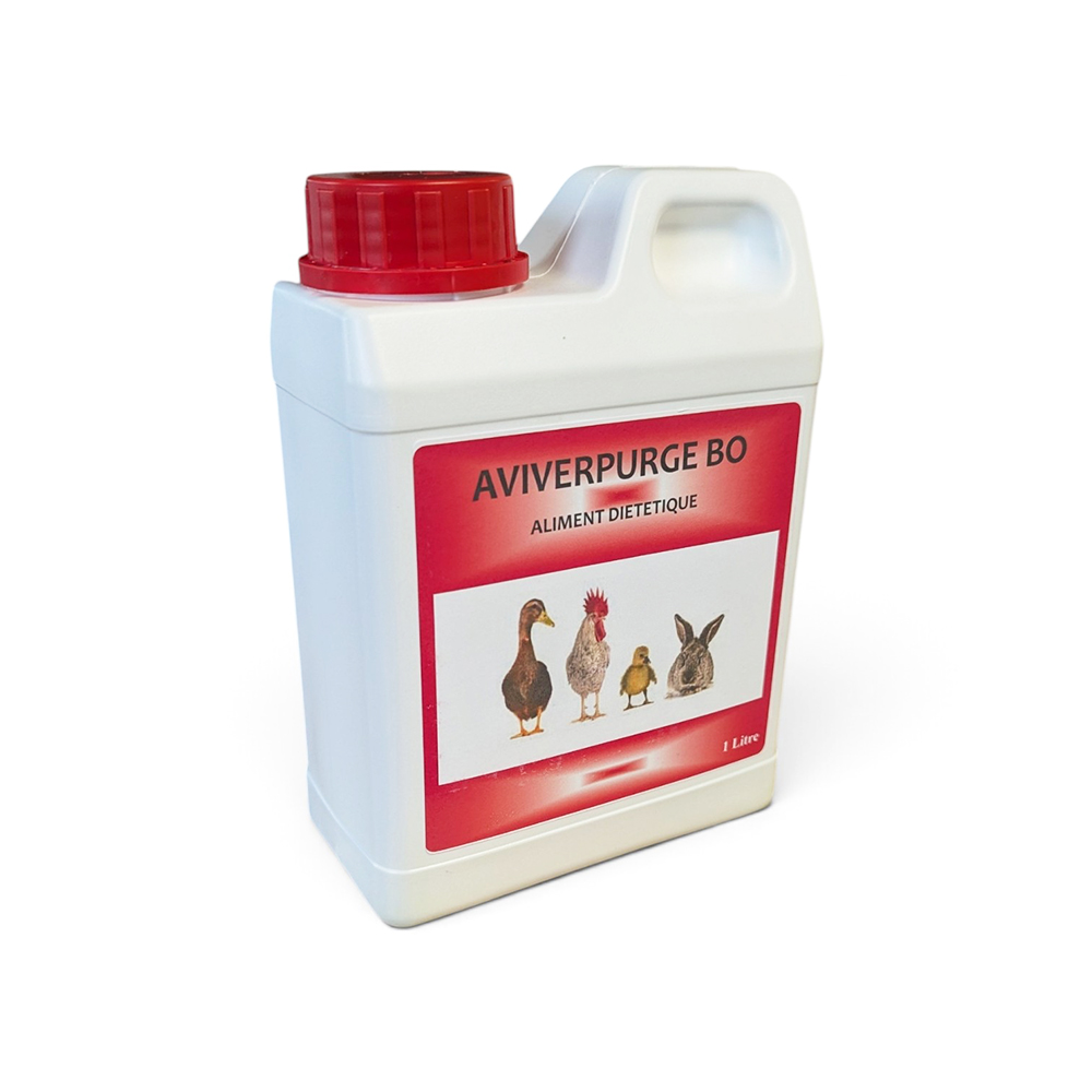 Bidon AVIVERPURGE BO 1 litre - Aliment diététique naturel volailles et lapins.