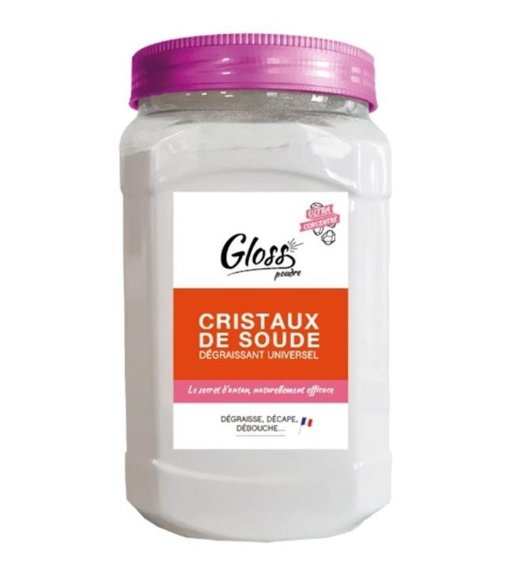 Pot de 600g de Cristaux de Soude en poudre Gloss dégraissant universel et décapant.