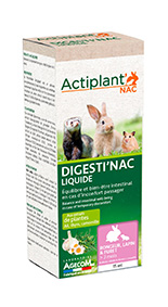 Boîte Actiplant NAC Digesti'NAC liquide 15ml rongeur lapin furet ail thym camomille.