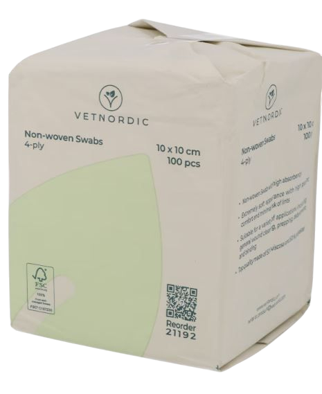 Compresse non tissée 10x10 cm 4 plis viscose polyester paquet de 100 haute absorption.